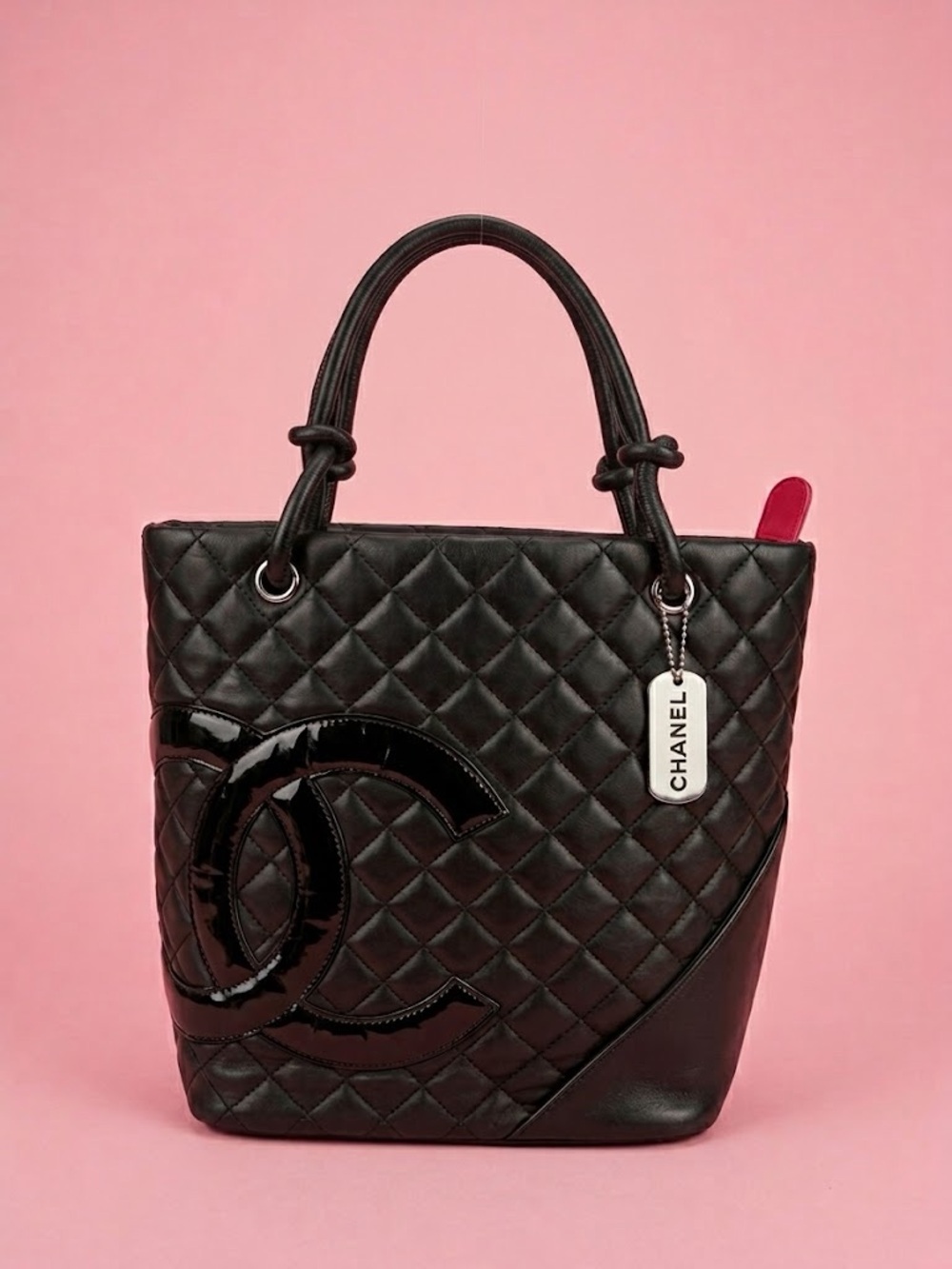 Black Quilted Bag with Logo